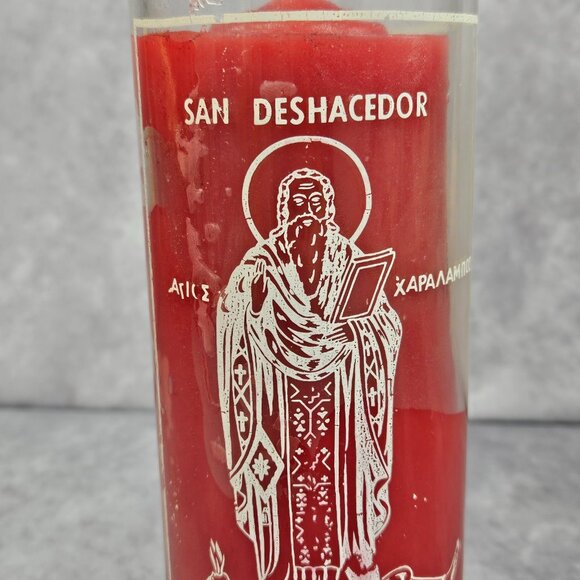 Prayer to Saint Undoer San Deshacedor Red Glass Candle Botanica Shamanic 8.5" - Picture 3 of 9